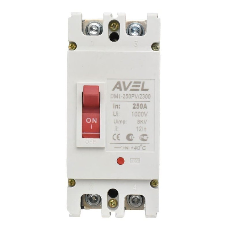 Întrerupător de Circuit Solar MCCB 250A / 1000V DC 12-48V