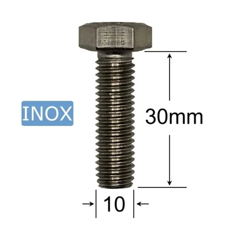 Suruburi Inox cu Cap Hexagonal M10x30 mm