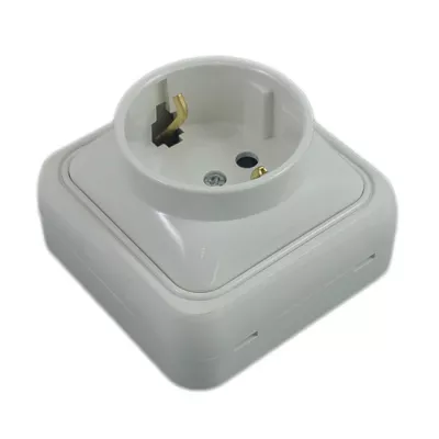 Priza Simpla Mini Alba - montaj aparent