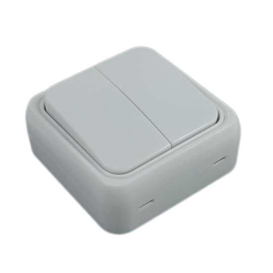 Comutator Dublu Mini Alb - montaj aparent