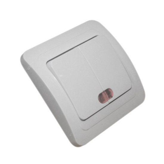 Comutator Dublu cu LED, montaj incastrat